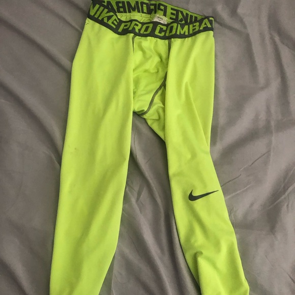 Nike Pro Combat Core Compression Training Workout Tight Dri-Fit Green Size Small - Picture 2 of 9